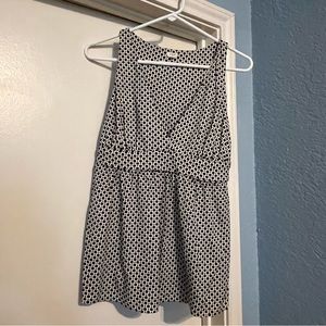 JCrew Sleeveless Top with deep V and empire waist band, M